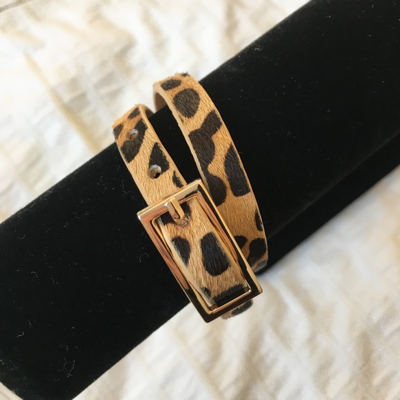 Jewelry - NWOT Genuine Leather Leopard Print Bracelet